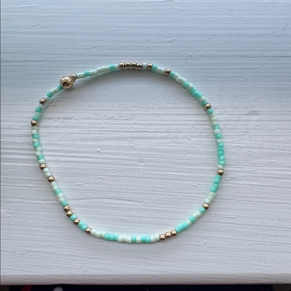 Enewton Turquoise and Gold Beaded Bracelet